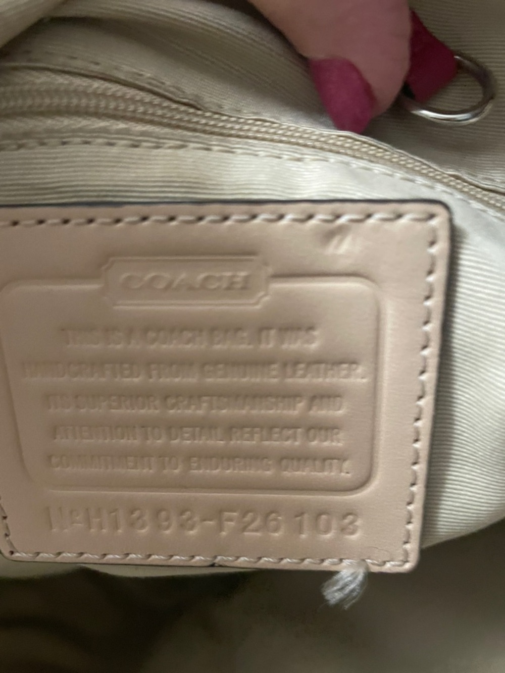 COACH Cherry Red Leather Tote with Signature Charm - Picture 7 of 16